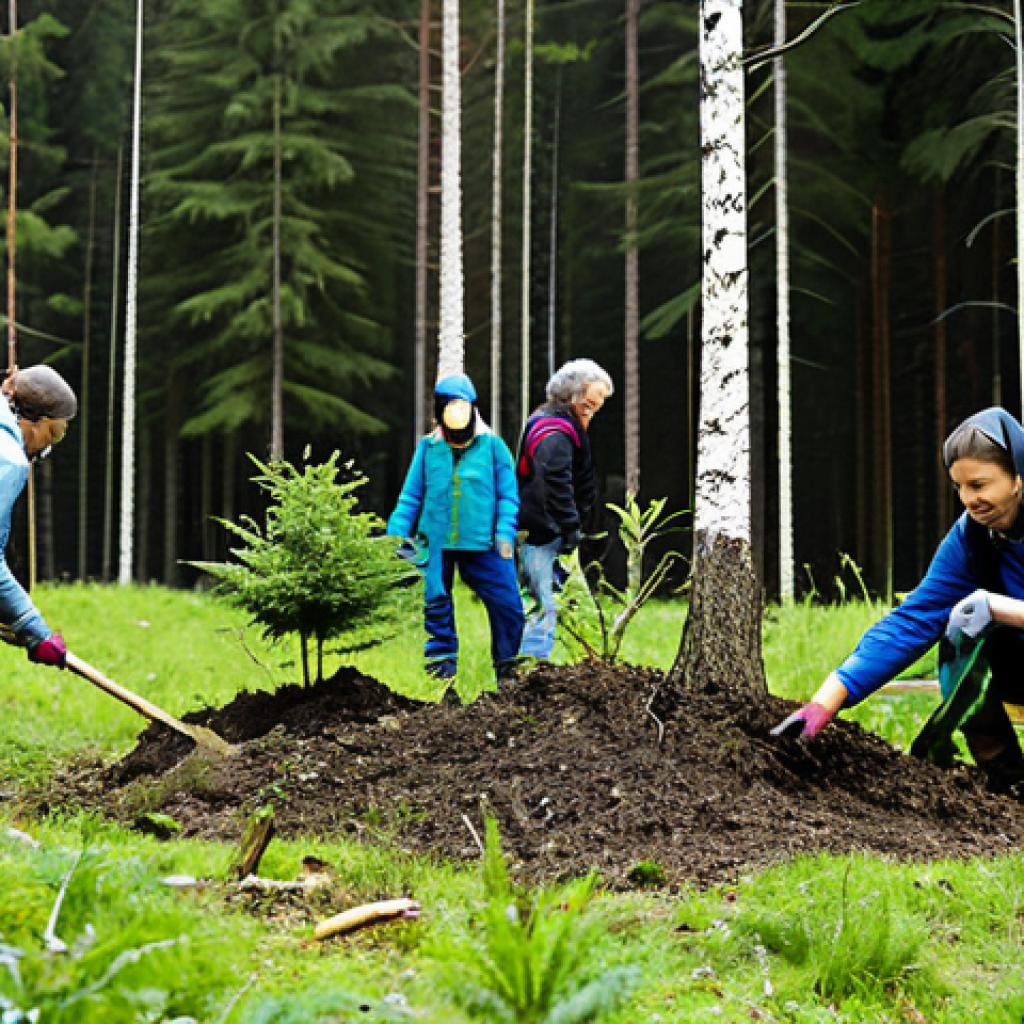 **

"A group of environmental activists planting trees in a deforested area in the Black Forest, Germany. The activists are diverse and wearing appropriate outdoor clothing, fully clothed. The scene shows reforestation efforts, with saplings and volunteers working together. The background features a lush, green forest in the distance. Safe for work, appropriate content, professional environmental image, perfect anatomy, natural pose, well-formed hands, proper finger count, family-friendly."

**